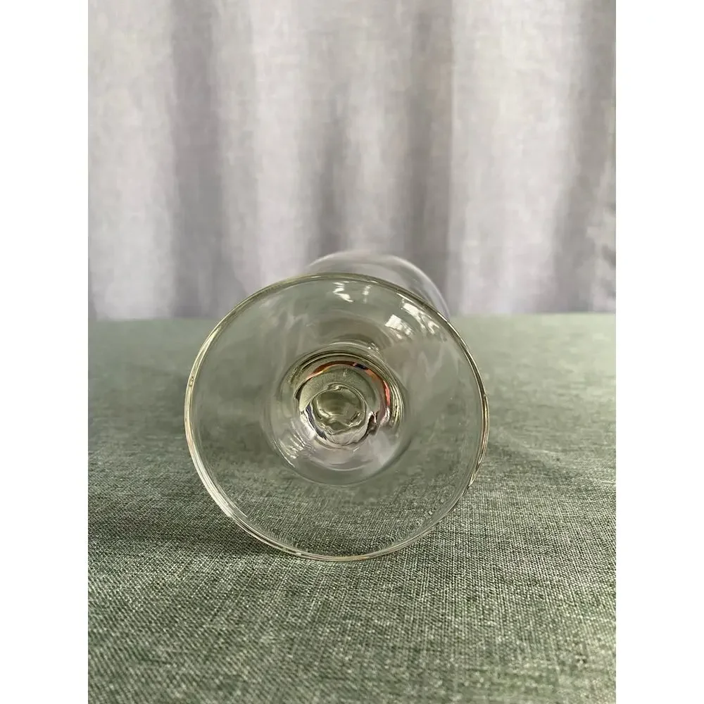 Vintage Clear Glass Hurricane Cocktail Glass - 7 Inches Tall